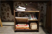 ROLL AROUND KITCHEN CART WITH COOKBOOKS & RECIPE