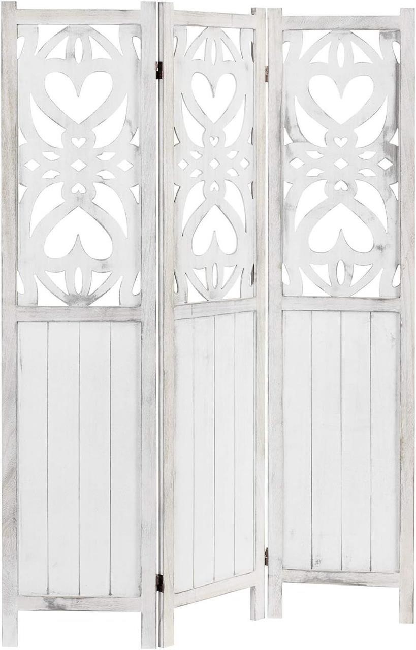 MyGift 3-Panel Decorative Vintage Room Divider