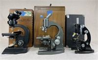 Assortment of Microscopes with Cases