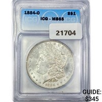 1884-O Morgan Silver Dollar ICG MS65