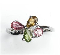 Natural Tourmaline Ring 925 Silver