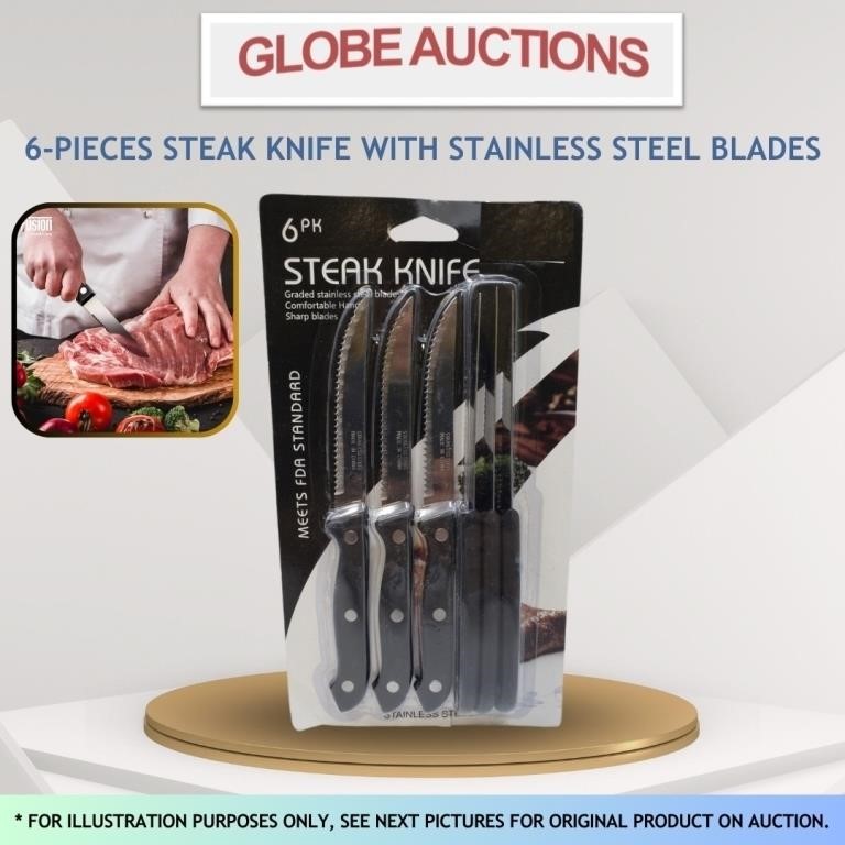 6-PIECES STEAK KNIFE W/ STAINLESS STEEL BLADES