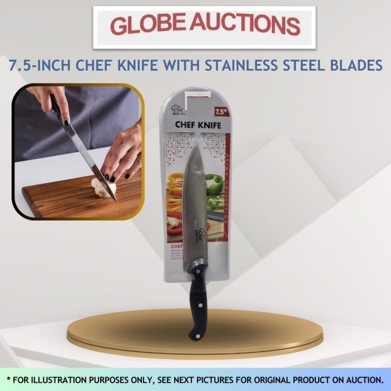 7.5-INCH CHEF KNIFE W/ STAINLESS STEEL BLADES