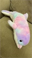 Large rainbow dolphin plush so soft 18 inches