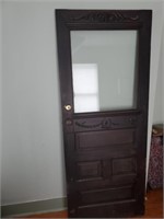 Antique Recessed Panel Door w/ Glass Top and