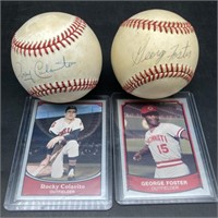 (D) Rocky Colavito and George Foster signed