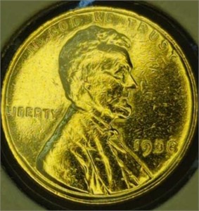24k gold-plated 1938 wheat penny