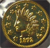 1872 1 California gold token