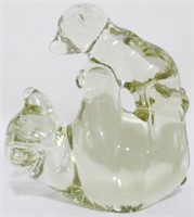 Green Crystal Bear Paperweight 4.5"