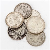 Coin 6  Morgan Silver Dollars