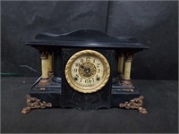 MANTLE CLOCK - NO KEY OR BACK - AS IS
