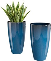 QCQHDU 21 inch Tall Outdoor Planters. Made From Re