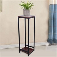 DYRABREST 2 Layers Iron & Wood Plant Stand Wood