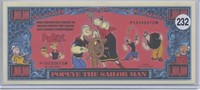 Popeye The Sailor Man One Million Dollar Novelty N