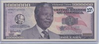 Nelson Mandella One Million Dollar Novelty Note