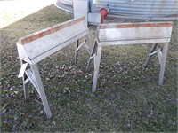 Pair of saw horses that fold up
