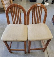 PR WOODEN BAR STOOLS W/ UPHOLSTERED SEATS