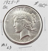 1925-P Silver Peace Dollar Coin BU