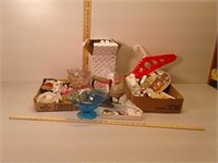 Misc lot of  glass, costume jewelry and more