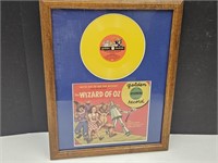 Framed Wizard of OZ Record w/Sleeve