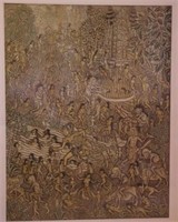 Large framed Balinese artwork