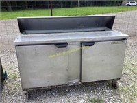 E. Beverage air stainless industrial prep table