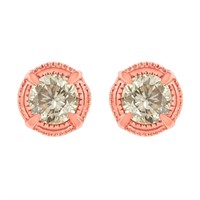 14k Gold-pl Round 1.00ct Diamond Stud Earrings
