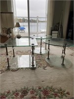 Set Of 3 Glass Side Tables, 1-22x22x17, 2-24x17