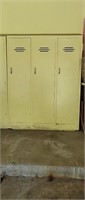 Vintage Wood 3 Door Locker