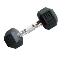 15 Lb Rubber Dumbell And 4 Ft Chrome/steel Rod