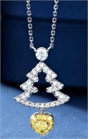 Natural Diamond Necklace 18K Gold