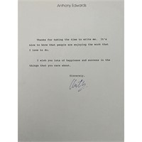Anthony Edwards signed letter