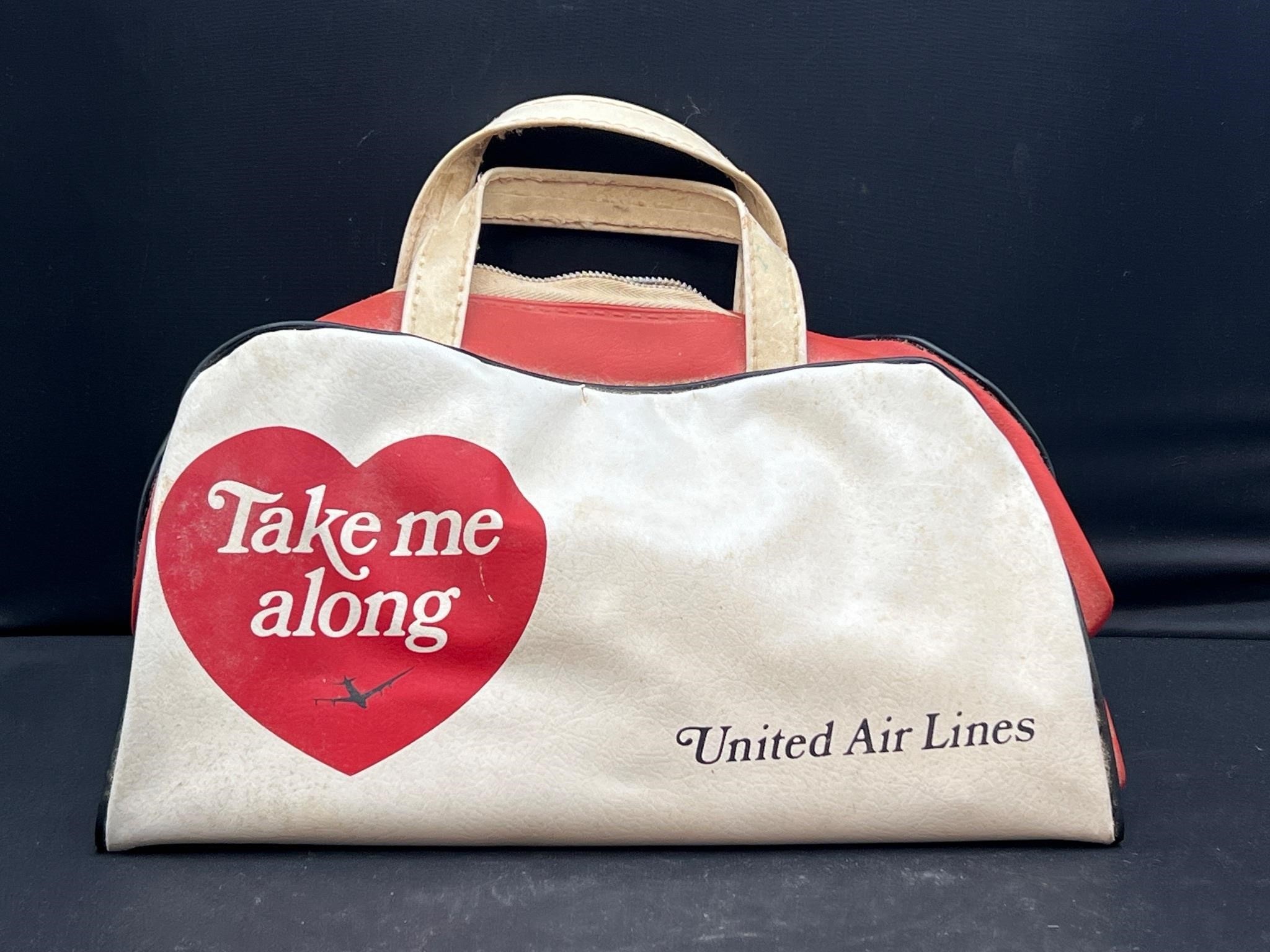 Vintage united airlines take me along bag