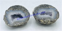 Mexican Geode w/ Blue Agate Near White Crystals