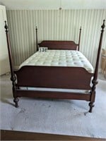 Mahogany Full Size Bed w/ Mattress & Box Spring