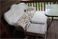 Wicker Sofa, Coffee Table, End Table