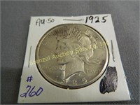 1925 Peace Silver Dollar - AU-50