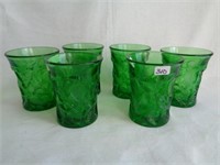 6 green Inverted Strawberry tumblers