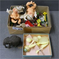Annalee Doll, Baby Rattle Set, Plastic Animals