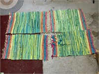 (4) BRAIDED PASTEL MULTI-COLOR AREA RUGS (29" X