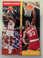 Rockets Hakeem Olajuwon Signed Card COA