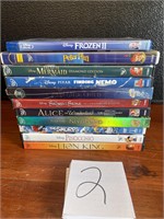 DVD's Frozen Nemo Lion King Pinocchio Peter Pan