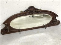 Antique entryway mirror w/ hooks