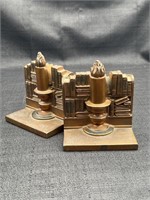 Vintage Ronson Brass Candlestick Bookends