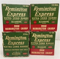 (4) boxes Remington express extra long range 12