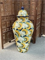 Monumental Pottery Urn, Sunflower and Calla Lily