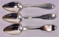 2 J. Meredith serving spoons - initials Abner Bond
