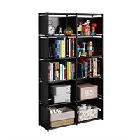 JIUYOTREE 6-Tiers Portable Bookshelf with Fabric