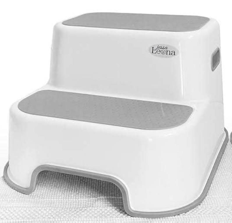 Wider Dual Height 2 Step Stool for Kids | Slip