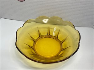 Vintage Amber Indiana Glass Bowl 8"